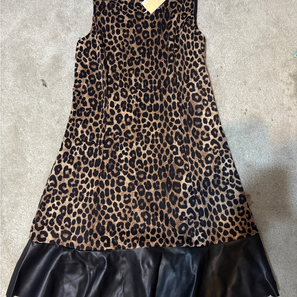 Leopard Print leather new Micheal Kors dress